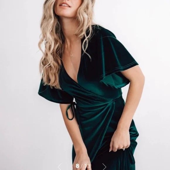 green emerald velvet dress Baltic Born Womens Marseille Embossed Maxi Dress | Green main image 0